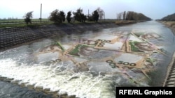 Днепровская вода в Северо-Крымском канале, фотоколлаж