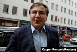 Former Georgian president Mikheil Saakashvili in Warsaw on September 8.