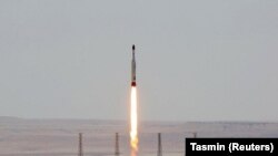 A file of the Simorgh (Phoenix) rocket, which Iran tested on July 27. 