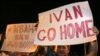 People protest outside the Russian Embassy in Tbilisi .