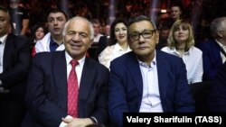 Gafur Rakhimov (right) attends a boxing event in Sochi in February.