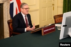 British Prime Minister Keir Starmer hosts video conference with international leaders to discuss Ukraine.