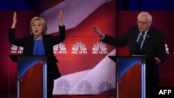 Democratic presidential candidates Hillary Clinton and Bernie Sanders sparred over Iran and Russia in a February 4 debate.