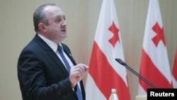 Georgian President Giorgi Margvelashvili addresses the country's parliament earlier this month. 