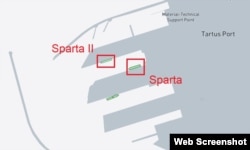 Sparta и Sparta II на карте сервиса MarineTraffic, 22 января 2022 года