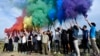 Georgian LGBT activists gathered on May 17 in Tbilisi, despite the threat of violence.