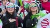 Iran - women at a soccer game - female football fans - screen grab