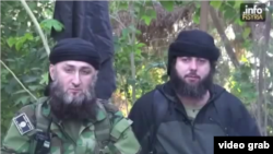 Akhmed Chatayev (right) appeared in a video released in February with Islam Seit-Umarovich Atabiyev, aka Abu Jihad.