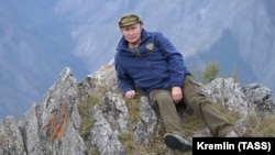 Russian President Vladimir Putin is shown spending his vacation in the Siberian taiga on October 7.